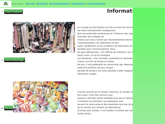 Pages/Informations screenshot