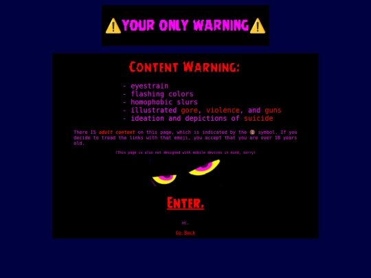 UE site/uewarning screenshot