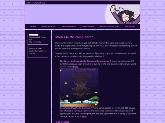 words/interactive screenshot