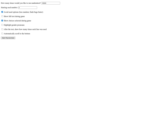 randomtest screenshot