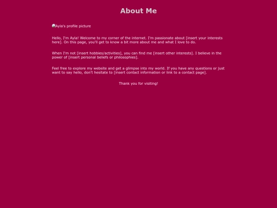aboutme screenshot