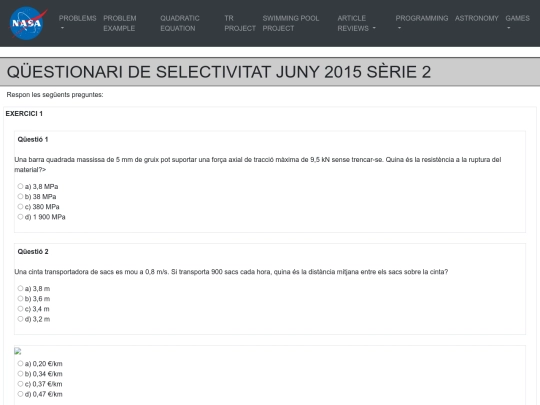 selectivitat PROVES screenshot