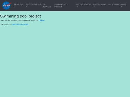 swimming pool project screenshot
