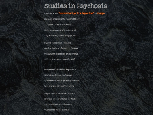 across-the-styx-in-a-paper-boat-lyrics/01-studies-in-psychosis screenshot