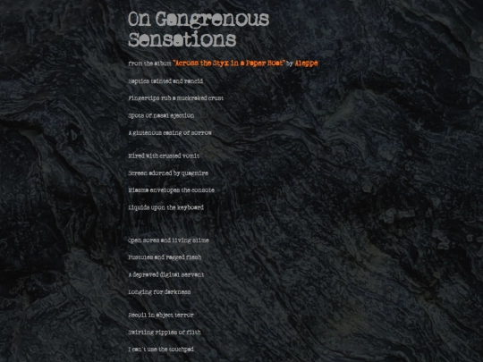 across-the-styx-in-a-paper-boat-lyrics/02-on-gangrenous-sensations screenshot