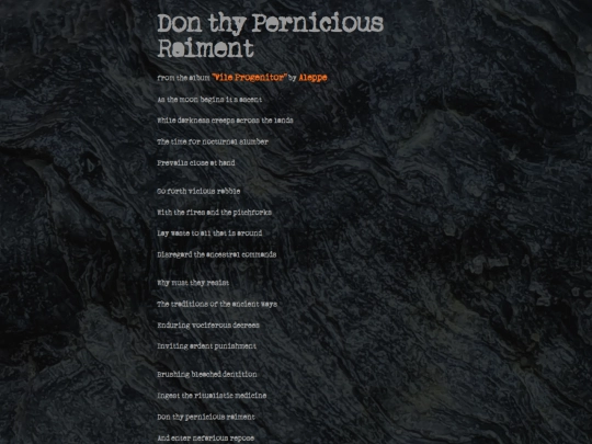 vile-progenitor-lyrics/01-don-thy-pernicious-raiment screenshot