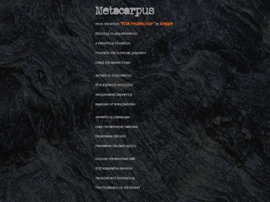 vile-progenitor-lyrics/05-metacarpus screenshot