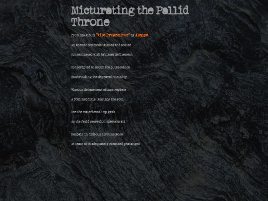 vile-progenitor-lyrics/06-micturating-the-pallid-throne screenshot