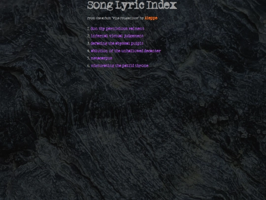 vile-progenitor-lyrics screenshot