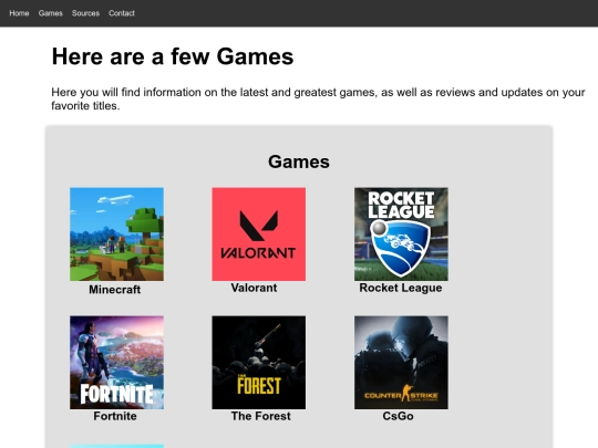 Games screenshot