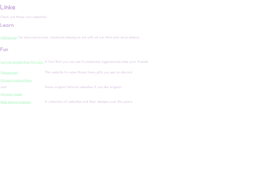 links screenshot