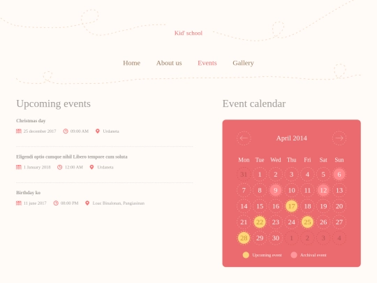 events screenshot