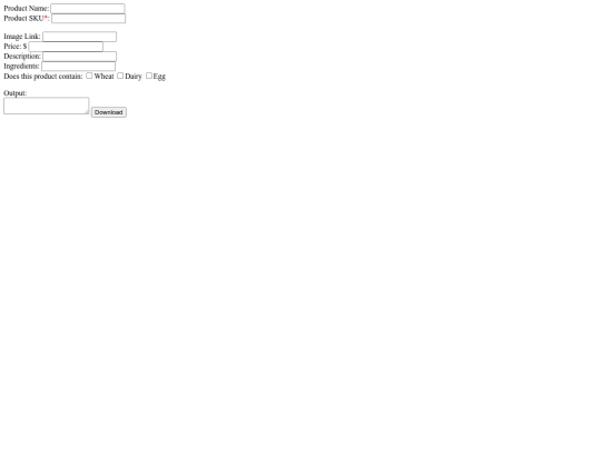tools/newProductForm screenshot