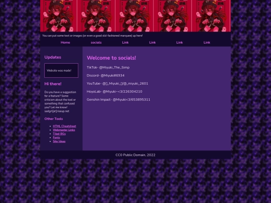 socials screenshot