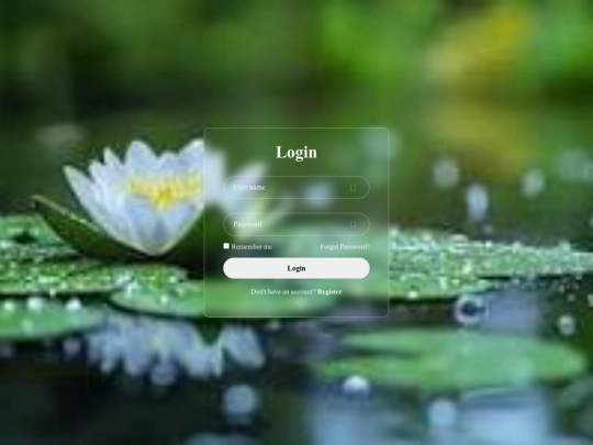 login page screenshot