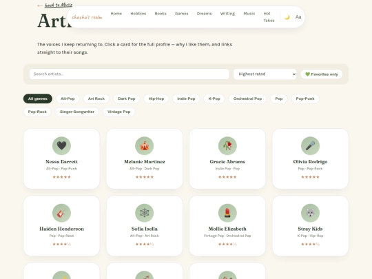 artists screenshot