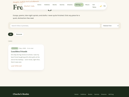 writing screenshot