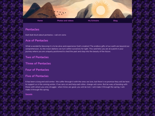 sunjester/grimoire/pentacles screenshot