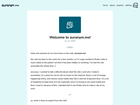 blog/welcome-to-auranym-me screenshot
