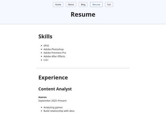 resume screenshot