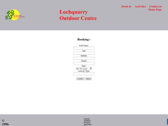 Booking screenshot
