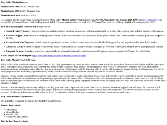 ItalyCoffeeMarketSizeShareandGrowthAnalysis2025-2033 screenshot