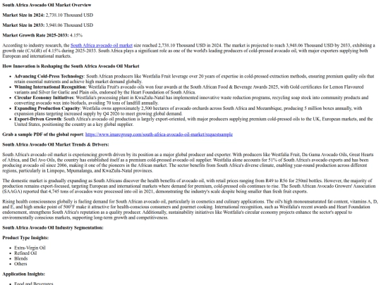 SouthAfricaAvocadoOilMarketSizeTrendsandGrowthAnalysis2025-2033 screenshot