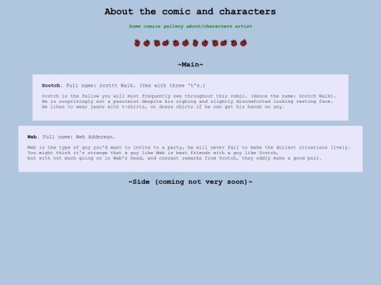 aboutcharacters screenshot