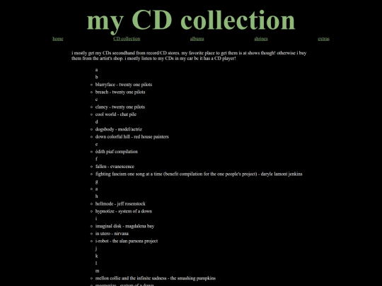 musicblog/cdcollection screenshot
