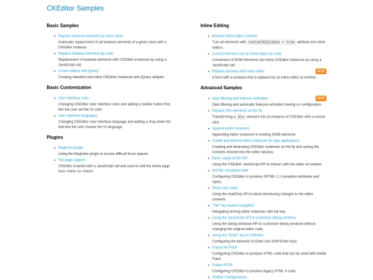 ckeditor/samples screenshot