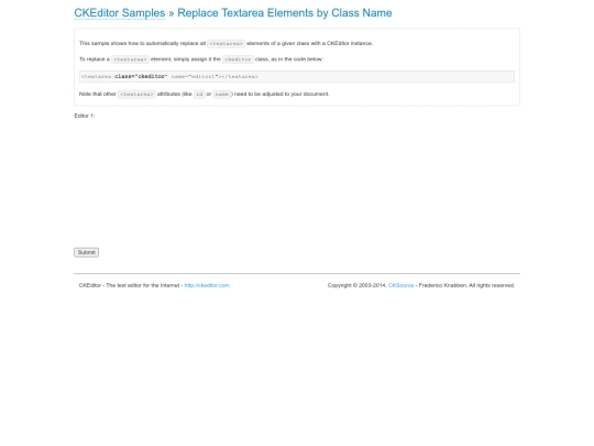 ckeditor/samples/replacebyclass screenshot