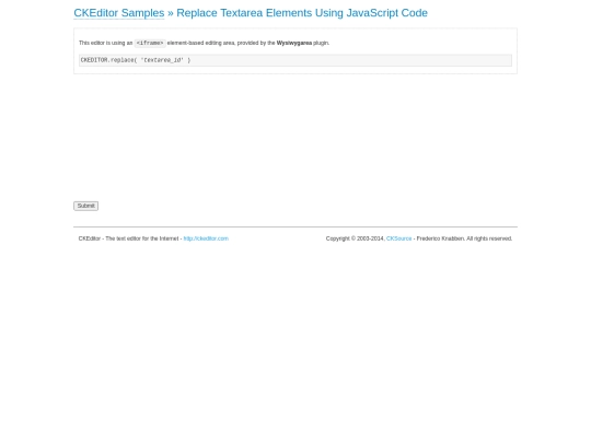 ckeditor/samples/replacebycode screenshot