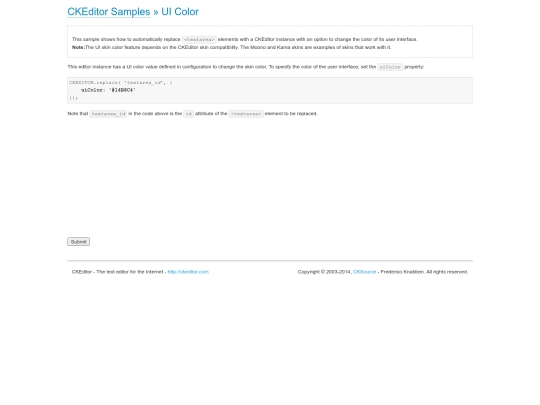 ckeditor/samples/uicolor screenshot