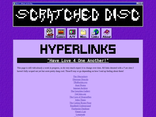 links screenshot