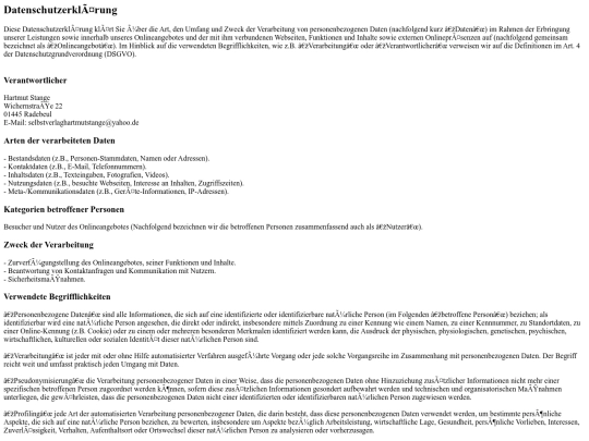 html/datenschutz screenshot