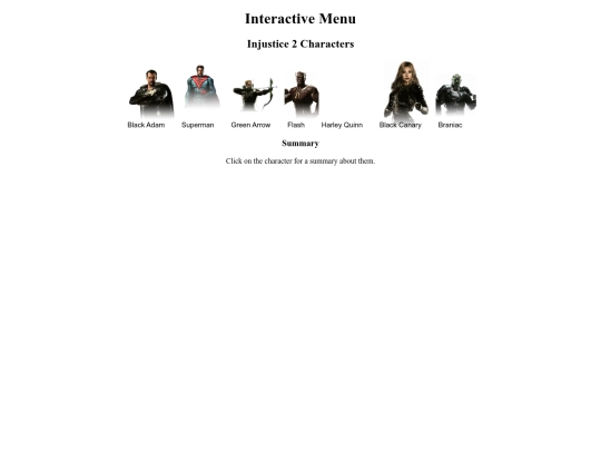 menu screenshot