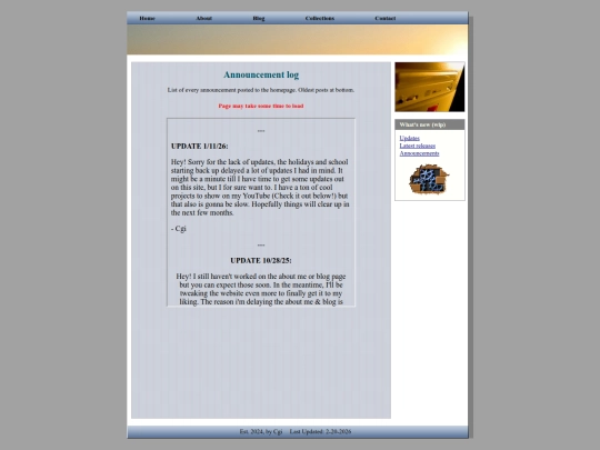 announcements screenshot