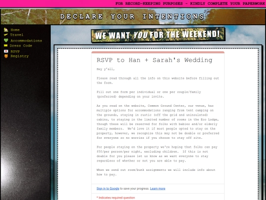 rsvp screenshot