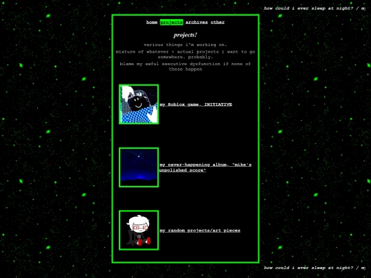 projects screenshot