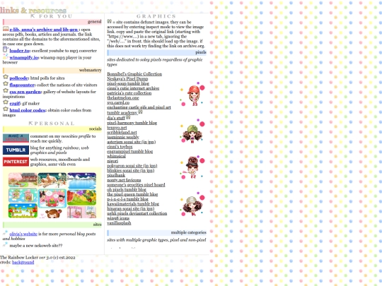 links screenshot