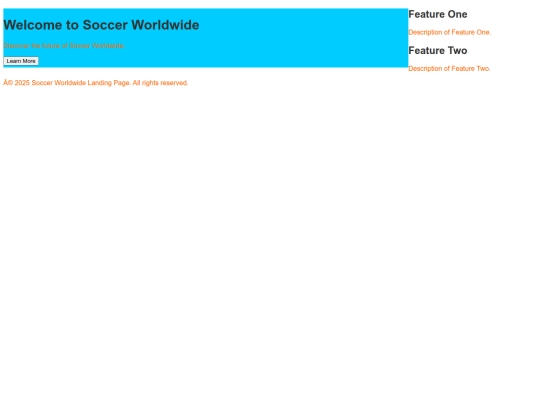 landing page screenshot