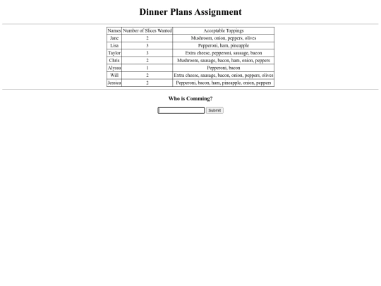 dinerplans screenshot