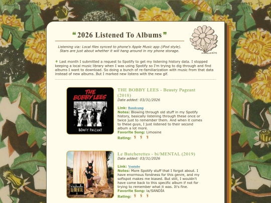 Logs/Music2026 screenshot
