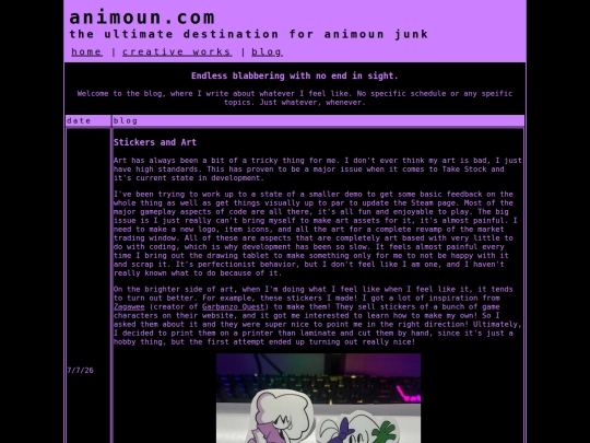 blog screenshot