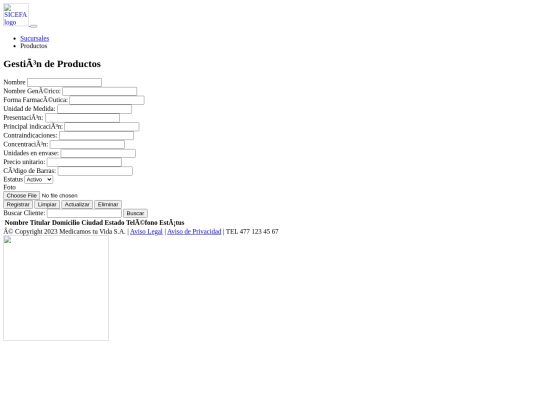 modulos/productos/viewProductos screenshot