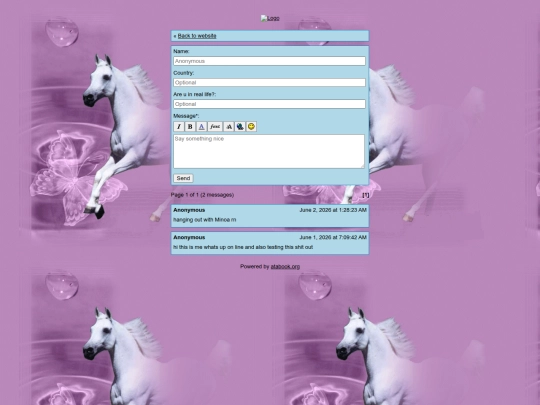 guestbook screenshot