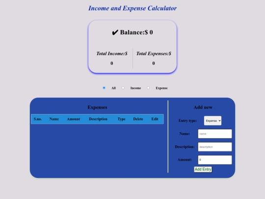 Income-cal screenshot