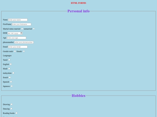 forms screenshot
