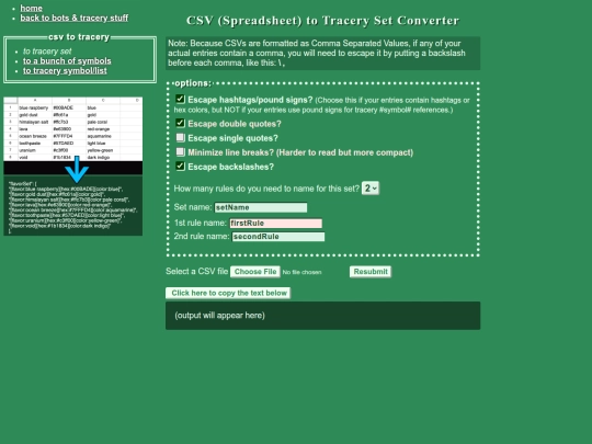 tools/traceryset screenshot
