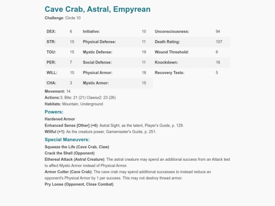 earthdawn/outputs/html/Cave_Crab_Astral_Empyrean screenshot